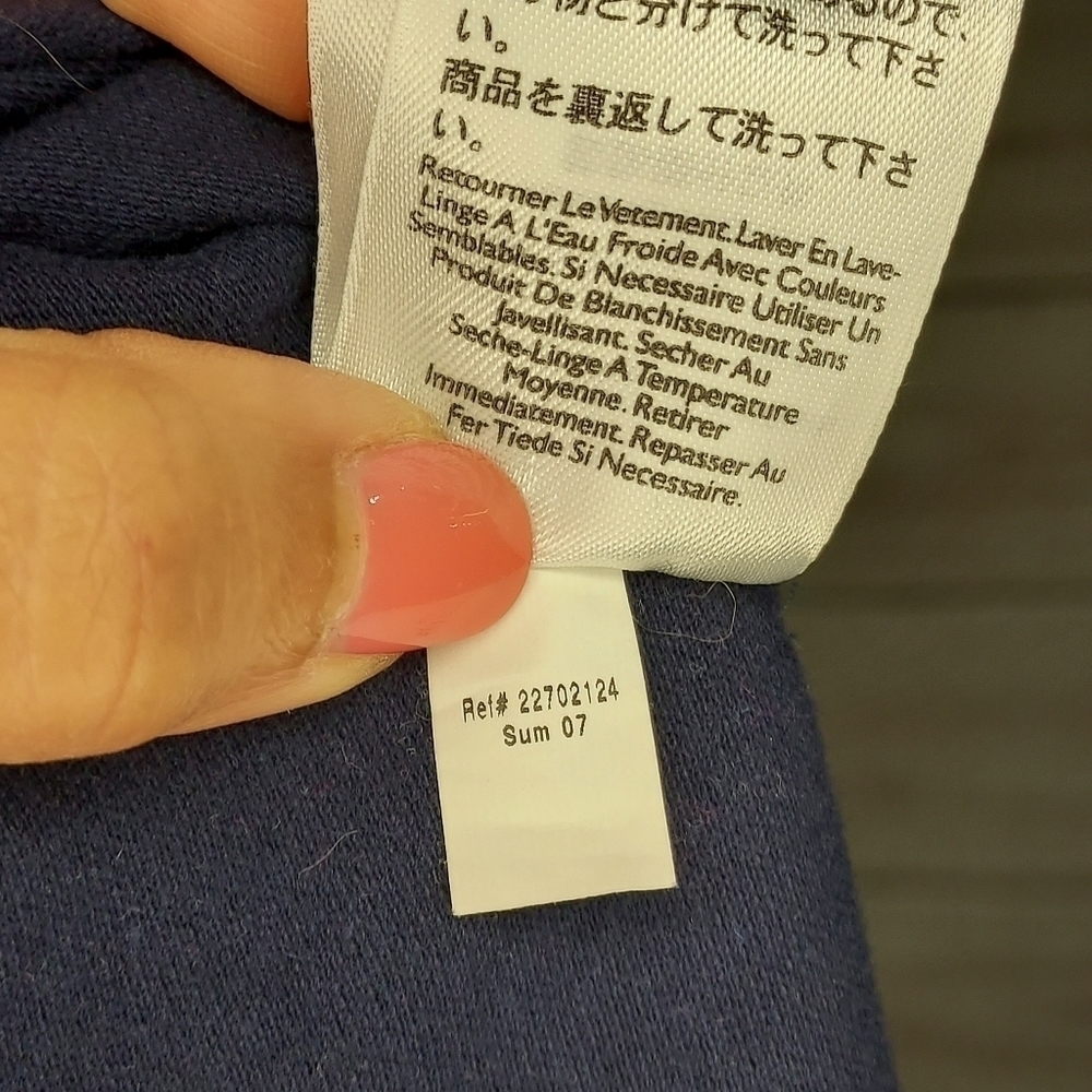 Eddie Bauer polo sleeveless top stretch navy blue lime green trim S Petite - Picture 7 of 8